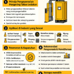 Infografik pengering tahan ledakan 600HX: prinsip pengoperasian, aplikasi industri, kepatuhan ATEX/IECEx, serta rekomendasi operasi dan pemeliharaan.